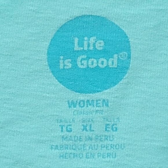 Life Is Good Mint Green Classic Fit Crew Neck Bicycle Go Places Tee - XL - Picture 5 of 6